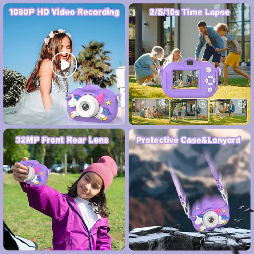 Miniatura 4 de Cámara para Niños Juguetes para Niños Pequeños para Niñas y Niños de 3-12 Años, Cámara de Video Digital para Niños, Regalos de Juguetes de Navidad