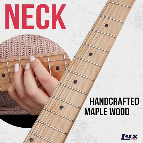 Miniatura 4 de LyxPro Guitarra eléctrica de 30 pulgadas, serie TL, cuerpo de madera de Paulownia de tamaño completo, golpeador de 3 capas, cuello en forma de C