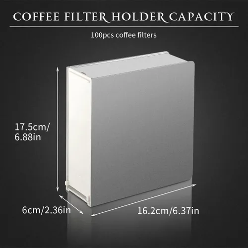 Miniatura 6 de Soporte de filtro de café en forma de cono – Soporte de filtro de papel plateado esmerilado para verter sobre café, dispensador para mostrador