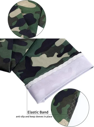 Miniatura 5 de Boao 10 pares de mangas de protección solar UV para brazos, refrescantes, antideslizantes, para tatuajes, con agujeros para el pulgar, para hombres