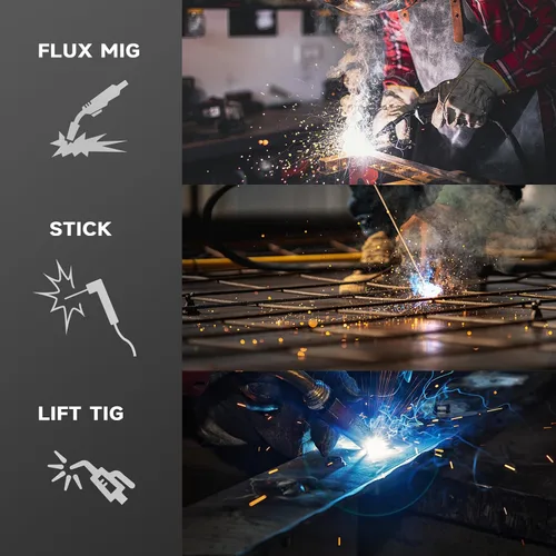 Miniatura 3 de 140A MIG Soldador 3 en 1 Flux Core/Lift TIG/MMA 110V/220V Máquina de soldadura portátil de doble voltaje con inversor IGBT Pantalla digital LCD