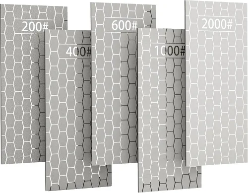 CWOVRS Piedras de afilar de diamante, 5 placas de afilado de diamante con superficie de panal para afilar rápido, kit de piedra de afilar ideal para