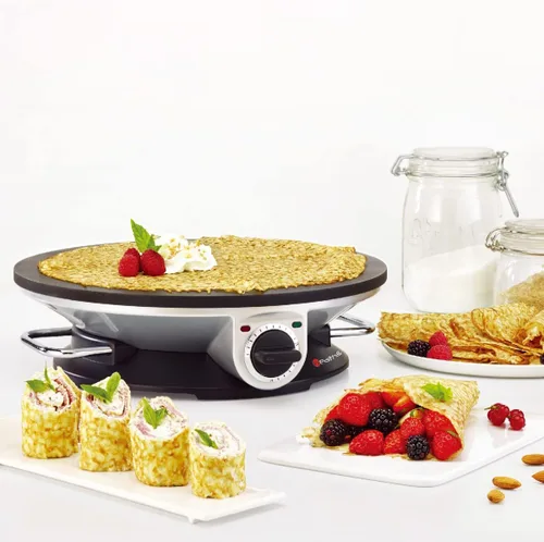 Miniatura 2 de Health and Home Máquina para crepes sin bordes, máquina de crepas de 13 pulgadas y plancha eléctrica, máquina para hacer panqueques antiadherente