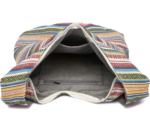 Miniatura 135 de Bolsa de hombro para mujer, de lona en estilo hippie/bohemio para llevar cruzada al hombro, disponible en diferentes colores y estampados