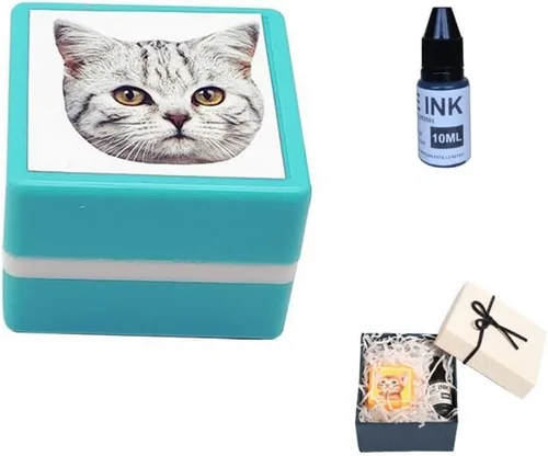 Miniatura 9 de Sello personalizado, sellos autoentintados personalizados para retratos de fotos de mascotas, sellos de goma personalizados, sello cuadrado