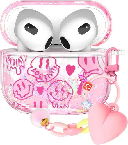 Miniatura 39 de Funda para Apple para Airpods 4 Case 2024 - Arena Movediza Líquida Arte Artístico Estético Funda Mujer Chica Mujeres Brillante Brillo Purpurina