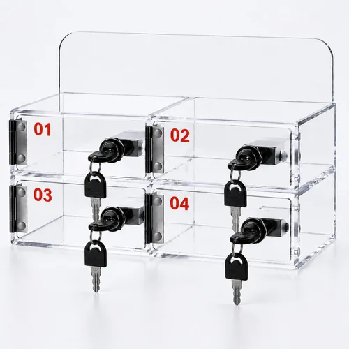 Miniatura 14 de Threan Caja de almacenamiento para teléfono celular de 12 ranuras, gabinete de almacenamiento de acrílico transparente para teléfono celular montado