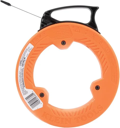 Miniatura 12 de Klein Tools 56335 Cinta Pasacables Eléctrica de Acero Plano, Cinta de Acero de Resorte de 25 Pies y 1/4 de Pulgada de Ancho, Punta de Plástico
