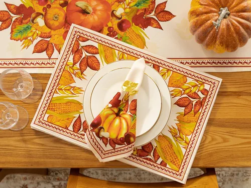 Miniatura 4 de YiHomer Colección de mesa de Acción de Gracias para decoración de cocina, comedor, fiestas, cosecha, fiesta de cosecha, juego de servilletas, 20 x