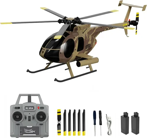 Miniatura 11 de Helicóptero a control remoto Dodoore, Modelo de helicóptero RC C189 MD500, helicópteros de rotor único de 1/28 de escala 4CH con giroscopio de 6