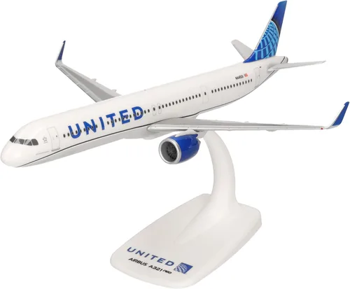 Miniatura 8 de Herpa Airplane Model Airbus A321neo Azul Bandera Brasileña a Escala de 1:200, Miniatura de Plástico con pedastal, Edificio Modelo, Edición