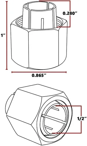 Miniatura 2 de Thaekuns Pinza de enrutador de 1/2 pulgada para Dewalt 326286-03, Bosch 2610906284, Big Horn 19693 y Hitachi 325-199, 323-421, RC050DW
