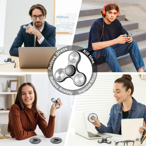 Miniatura 4 de Fidget Spinner para adultos, ultra duradero, metal silencioso, juguetes sensoriales con rodamientos de acero inoxidable, TDAH, autismo, ansiedad
