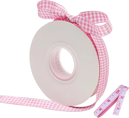 Miniatura 8 de Paquete de 2 cintas a cuadros blancos y negros de 5/8 pulgadas + cinta de cuadros de búfalo rojo y blanco, 50 yardas para decoración de fiestas