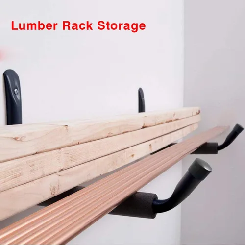 Miniatura 4 de Ihomepark Colgador de ganchos de almacenamiento de kayak para interiores de garaje resistente, soporte colgante de pared para tabla de remo