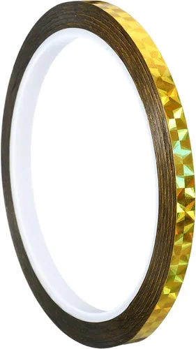 Miniatura 29 de PATIKIL Cinta prisma de 0.2 pulgadas x 55 yardas, adhesivo reflectante holográfico metalizado para detallar decoración de pared, arte de decoración