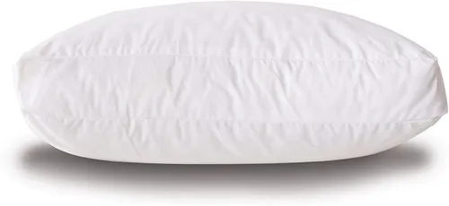 Miniatura 5 de Almohada cuadrada de lujo hipoalergénica de lujo de 19 x 19 x 3 pulgadas, mezcla de poliéster y plumas esponjosas, funda de 100% algodón batista