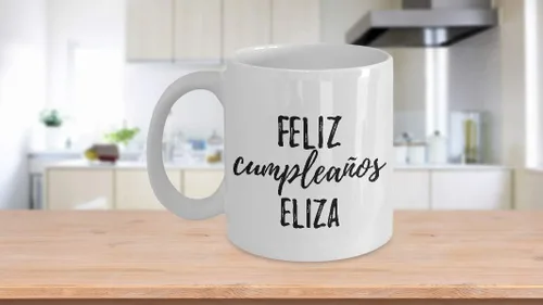Miniatura 3 de Feliz Cumpleanos Eliza Mug Spanish Happy Birthday Personalized Name Gift Coffee Tea Cup Large 15 Oz