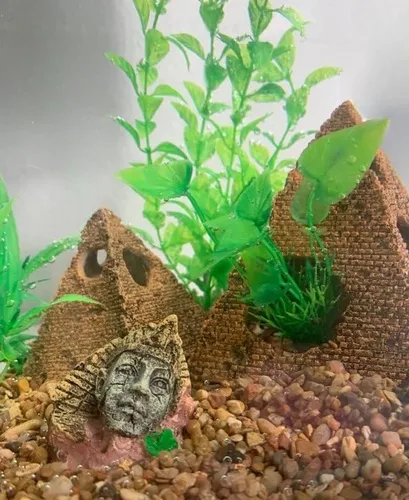 Miniatura 4 de Aquairum - Decoración egipcia con cabeza de pirámide, figura de esfinge, resinas de pilares, patrimonio antiguo hundido, decoraciones de pecera