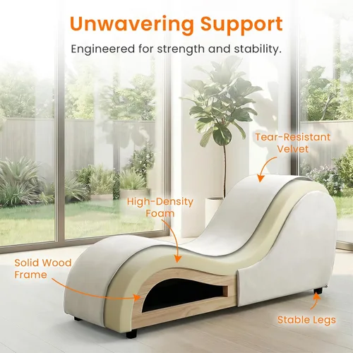 Miniatura 8 de ijuicy Silla ergonómica de terciopelo para yoga, tumbona de yoga para interiores y fitness, compacta de 60 x 18 x 27 pulgadas, reclinable