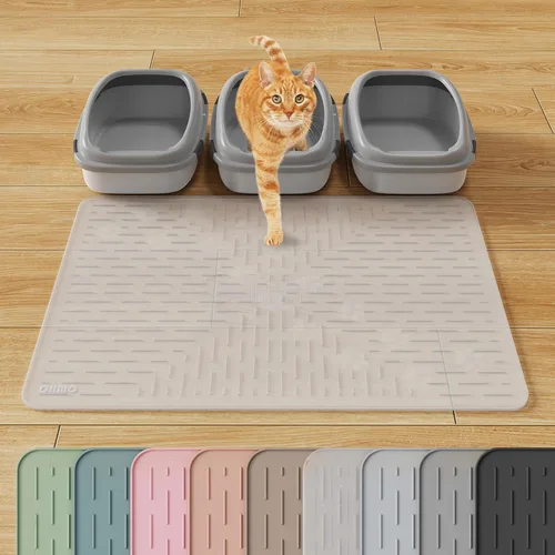 Miniatura 17 de OHMO Alfombrilla Grande para Arena de Gatos Alfombrilla de Captura Premium Goma de Silicona 31.5 x 23.6 pulgadas Gris Ceniza, Alfombrilla para Caja