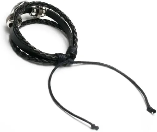 Miniatura 3 de vmcoatdu Mundial Muchas Banderas Nacionales Brazalete Retro de Aleación de Cuero para Pulsera de Cuerda Trenzada de Bandera Nacional