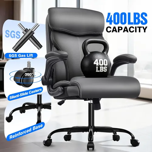Miniatura 8 de AreShark Silla de oficina – Silla ejecutiva de escritorio cómoda transpirable con respaldo alto y soporte lumbar, silla ergonómica de cuero rodante