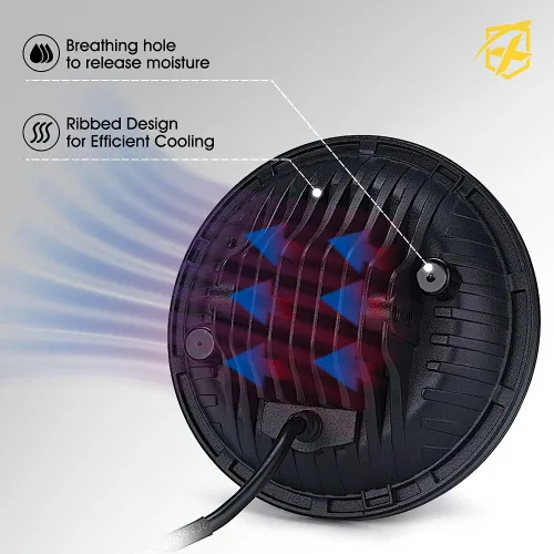 Miniatura 5 de Xprite Faros LED Wrangler de 105W, Faros Redondos de 7 Pulgadas de Reemplazo con Luz Alta/Baja, DRL, Luces de Señal de Giro, Aprobados por DOT