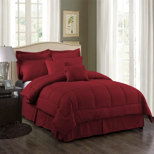 Miniatura 14 de JML - Juegos de edredón de ropa de cama de microfibra con fundas. Patrón bordado y acolchado de color sólido de lujo. Ideal para cualquier