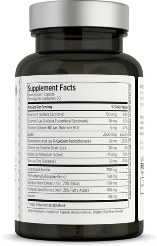 Miniatura 2 de LES Labs Salud del cabello – Suplemento para el crecimiento del cabello y las uñas, grosor mejorado, fuerza y plenitud – Queratina, biotina, semilla