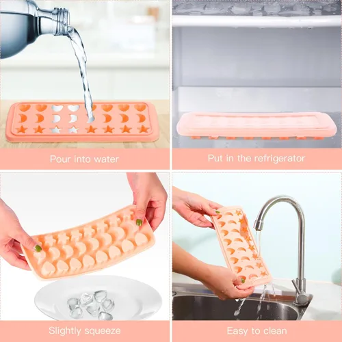 Miniatura 7 de OSALADI Molde de silicona para cubitos de hielo, moldes de chocolate con forma de estrella de cavidad, molde de jabón, moldes para hornear, molde