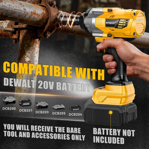 Miniatura 3 de NATBEESY Llave de impacto compatible con batería DeWalt de 20 V: destornillador de impacto de anillo de cerdo de 1/2 pulgada de alto par - Pistola