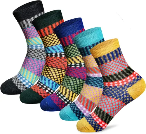 MORECOO Calcetines de invierno para mujer, caja de regalo, tamaño libre, lana gruesa, suave, cálidos, calcetines casuales para mujer, calcetines de