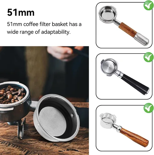 Miniatura 8 de 1 taza de 2.008 in, filtro de café de malla presurizada de acero inoxidable, portafiltro, máquinas de café, accesorios para máquinas de café
