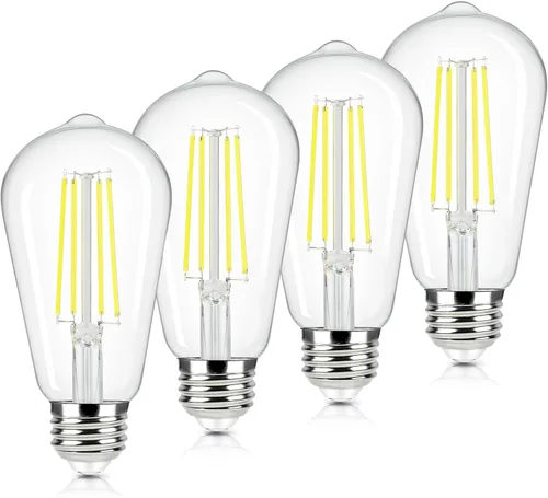 Miniatura 15 de Paquete de 12 bombillas LED Edison ST58 vintage de 7 W equivalentes a 60 W, 850 lúmenes, luz blanca diurna de 5000 K, bombillas de filamento LED