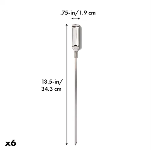 Miniatura 8 de OXO Good Grips Herramientas para Parrilla, Pinchos de Acero Inoxidable para Parrilla - Juego de 6
