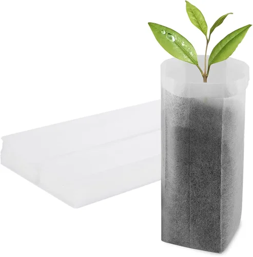 Miniatura 15 de 100 bolsas de vivero para plantas – 7.87 x 13.77 pulgadas, bolsas transpirables de cultivo de plantas, macetas de tela para cultivo de plantas