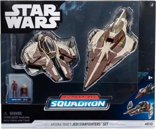 Miniatura 2 de Star Wars Micro Galaxy Squadron Ahsoka Tano's Jedi Starfighters Set – Vehículos de 5 pulgadas y 3 pulgadas, dos accesorios de micro figuras de 1