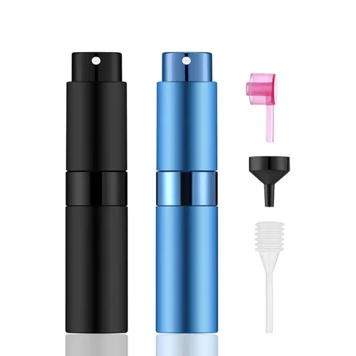 Miniatura 8 de 2 botellas de atomizador de perfume portátiles de 0.3 fl oz, botella de spray vacía recargable con 3 tipos de herramientas de recarga, botellas