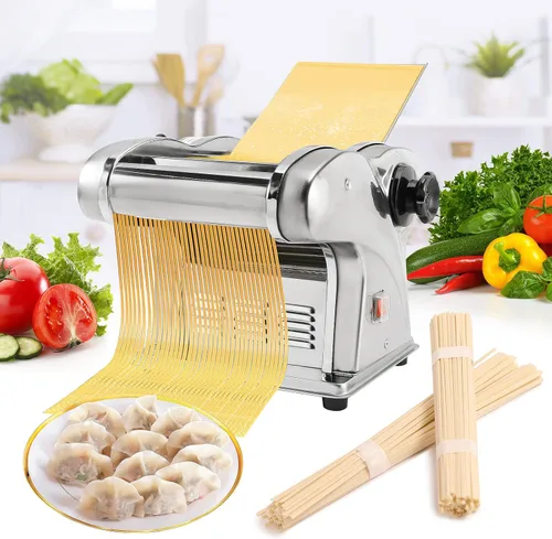 Máquina Eléctrica para Hacer Pasta WICHEMI 3 EN 1 Rodillo de Masa para Espaguetis Prensa de Fideos de Acero Inoxidable 135W para Uso Familiar en 3