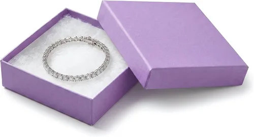 Miniatura 16 de TheDisplayGuys - Paquete de 100 cajas de cartón rellenas de algodón #10 para joyas, color morado lavanda (1.9 x 1.3 x 0.7 pulgadas), para envío