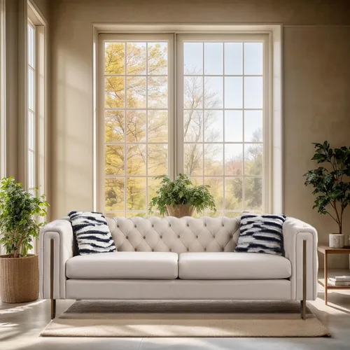 Miniatura 17 de KEIKI Sofá Chesterfield de terciopelo con botones capitoné de 87 pulgadas con cojines de espuma de alta densidad, moderno sofá de 3 plazas con Negro