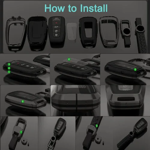 Miniatura 7 de Funda de aleación de metal para llavero, compatible con Toyota Camry RAV4, Highlander, Corolla, Avalon, C-HR, Prius, GT86, control remoto sin llave