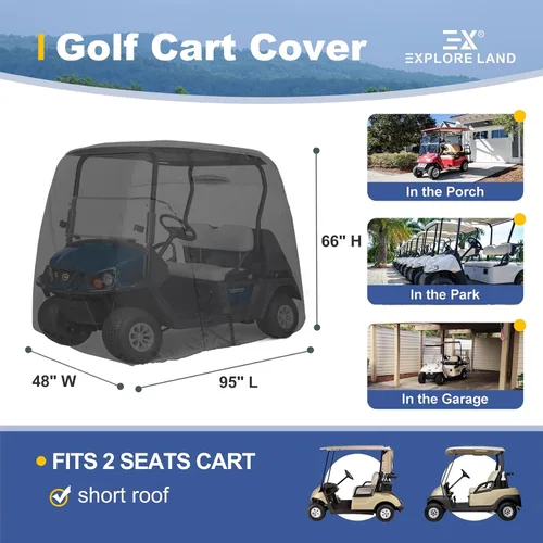 Miniatura 2 de Explore Land Funda impermeable para carrito de golf universal, compatible con la mayoría de marcas, para 2/4/6 pasajeros