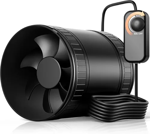 Miniatura 13 de Ventilador de conducto en línea de 4 pulgadas con controlador de velocidad, ventiladores en línea mejorados, ventilador de conducto de escape