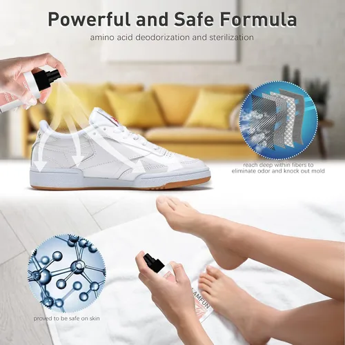 Miniatura 4 de Eliminador de olores de zapatos, desodorante en aerosol para pies de fresia y limón, desodorante natural para zapatos, pies, tenis, botas