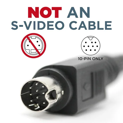 Miniatura 3 de THE CIMPLE CO Cable DIN de audio y video de 10 pines, no cable S-video, 12 pies, compuesto RCA, compatible con DIRECTV AT&T: H25, C31, C41, C41-W
