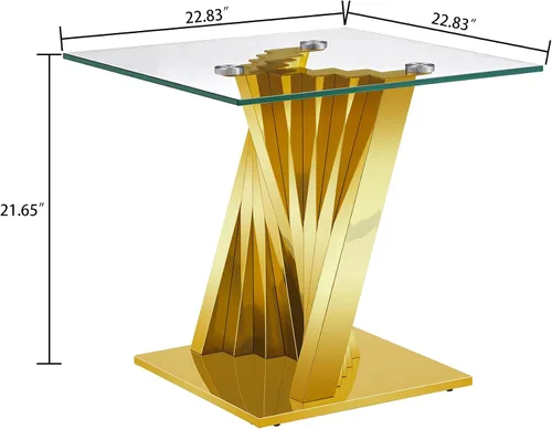 Miniatura 98 de Mesa de centro de cristal de lujo, mesa de centro de sofá de 47 pulgadas con marco de acero inoxidable dorado y parte superior de vidrio negro, mesa