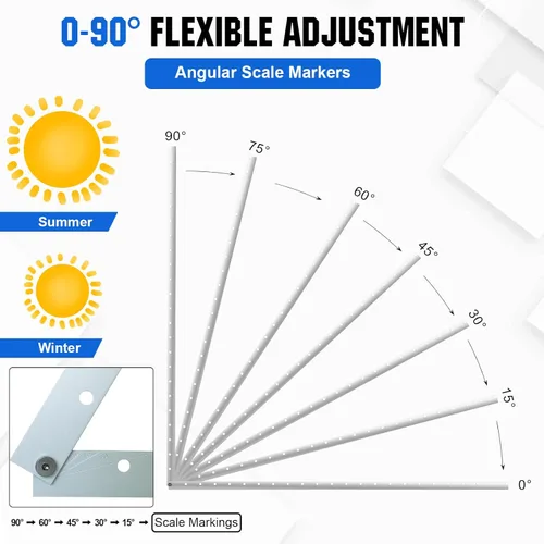 Miniatura 5 de ECO-WORTHY Soportes de montaje para paneles solares mejorados de 45 pulgadas, con patas de inclinación plegables, adecuados para 2 piezas de paneles