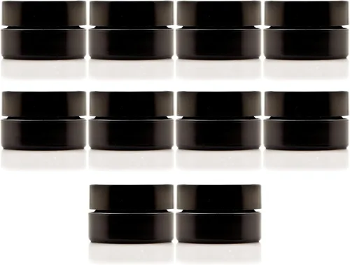 Infinity Jars Tarro con tapa de rosca de 6.8 fl oz (6.76 fl oz) negro ultravioleta recargable estilo cosmético botella de viaje tarro de vidrio
